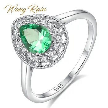Wong Rain 100% 925 Sterling Silver Pear Emerald Gemstone Wedding Engagement Diamonds White Gold Ring Fine Jewelry Wholesale
Wong Rain 100% 925 Sterling Silver Pear Emerald Gemstone Wedding Engagement Diamonds White Gold Ring Fine Jewelry Wholesale