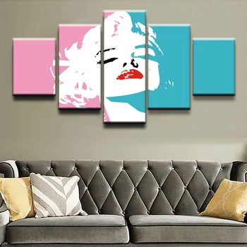 Canvas Paintings Wall Art Framework 5 Pieces Celebrity Marilyn Monroe Pink Poster HD Prints Modular Pictures Living Room Decor
Canvas Paintings Wall Art Framework 5 Pieces Celebrity Marilyn Monroe Pink Poster HD Prints Modular Pictures Living Room Decor