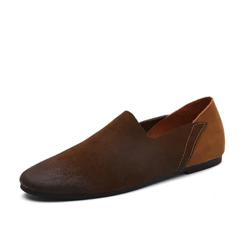 Casual Men's shoes Genuine nubuck leather antiskid dress shoes loafers Designer men flats chemise shoe Personality size 37-47
Casual Men's shoes Genuine nubuck leather antiskid dress shoes loafers Designer men flats chemise shoe Personality size 37-47