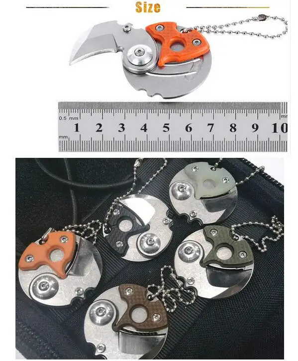 Coins folding knife 440C fixed blade Key Chain Letter Opener outdoor Survival camp Tactical hunting pocket knives EDC tools gift | Спорт и