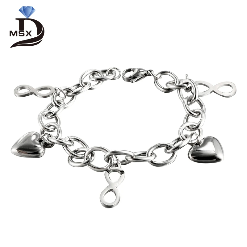 MSX Stainless Steel Bracelet for Woman Man Adjustable Wristband Heart Pendant Accessory 21.2cm Length Trendy Vintage Jewelry
MSX Stainless Steel Bracelet for Woman Man Adjustable Wristband Heart Pendant Accessory 21.2cm Length Trendy Vintage Jewelry