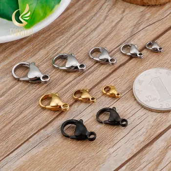 25pcs/lot 18K Gold/Black Stainless Steel Lobster Clasps Hooks End Connectors Clasps For DIY Necklace Jewelry Making
25pcs/lot 18K Gold/Black Stainless Steel Lobster Clasps Hooks End Connectors Clasps For DIY Necklace Jewelry Making