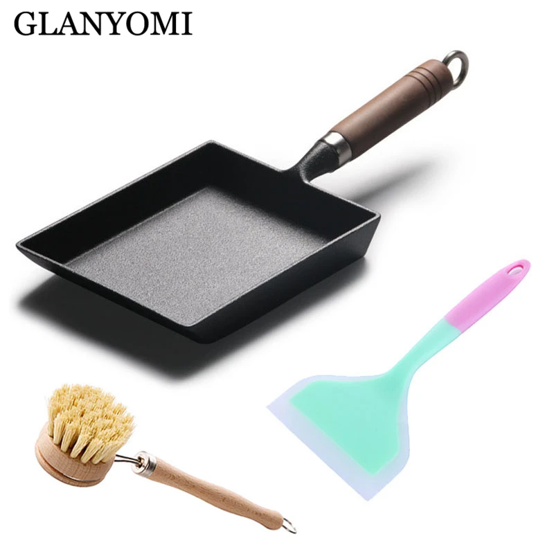 3PCS Frying Iron Pan+Non-stick Turner+Sisal Cleaning Brush/Thickened Omelette/Egg Pan Rectangle Mini Tamagoyaki Cast Iron Pan
3PCS Frying Iron Pan+Non-stick Turner+Sisal Cleaning Brush/Thickened Omelette/Egg Pan Rectangle Mini Tamagoyaki Cast Iron Pan