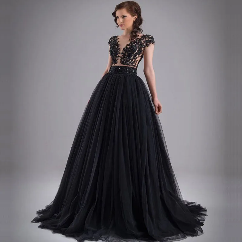 Hot Sale 2015 Long Evening Dresses Black A-Line Appliques Maxi Tulle Women Formal Prom Dresses Vestido
Hot Sale 2015 Long Evening Dresses Black A-Line Appliques Maxi Tulle Women Formal Prom Dresses Vestido