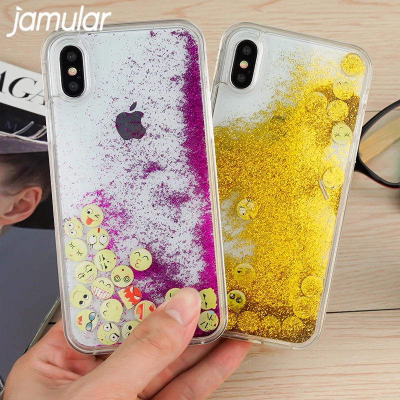 JAMULAR Lovely Smile Face Emoji Dynamic Liquid Quicksand Coque Cover for iPhone 7 X 8 Plus 6 6s Plus Clear Bling Phone Cases
JAMULAR Lovely Smile Face Emoji Dynamic Liquid Quicksand Coque Cover for iPhone 7 X 8 Plus 6 6s Plus Clear Bling Phone Cases