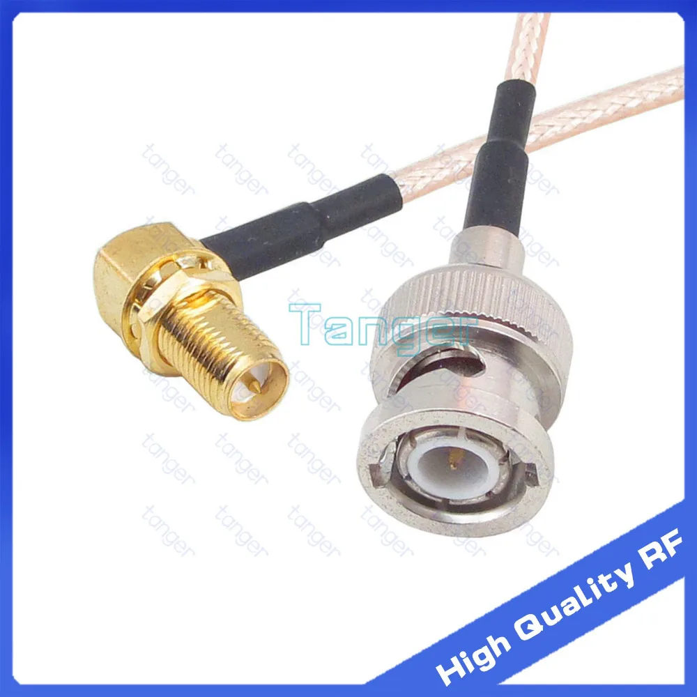 BNC male plug to RP-SMA female right anglewith RG-316 RF Coaxial Pigtail Jumper cable 6" 15cm Tanger High Quality RF cables
BNC male plug to RP-SMA female right anglewith RG-316 RF Coaxial Pigtail Jumper cable 6" 15cm Tanger High Quality RF cables