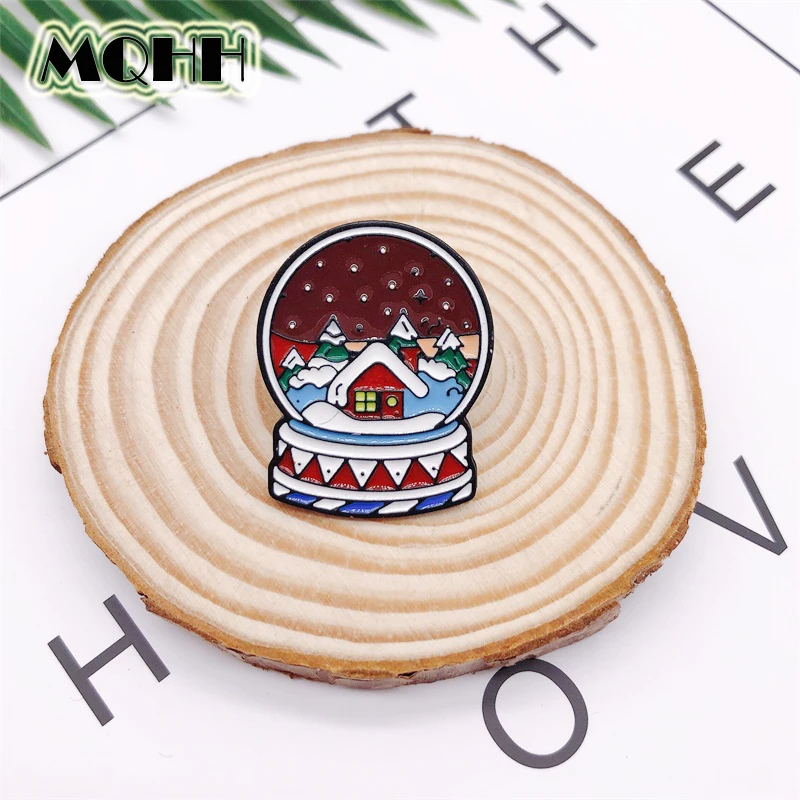 Cartoon Crystal Ball Enamel Brooch Christmas House Snowflake Round Alloy Badge Shirt Bag Pins Accessories Women Jewelry Gift
Cartoon Crystal Ball Enamel Brooch Christmas House Snowflake Round Alloy Badge Shirt Bag Pins Accessories Women Jewelry Gift