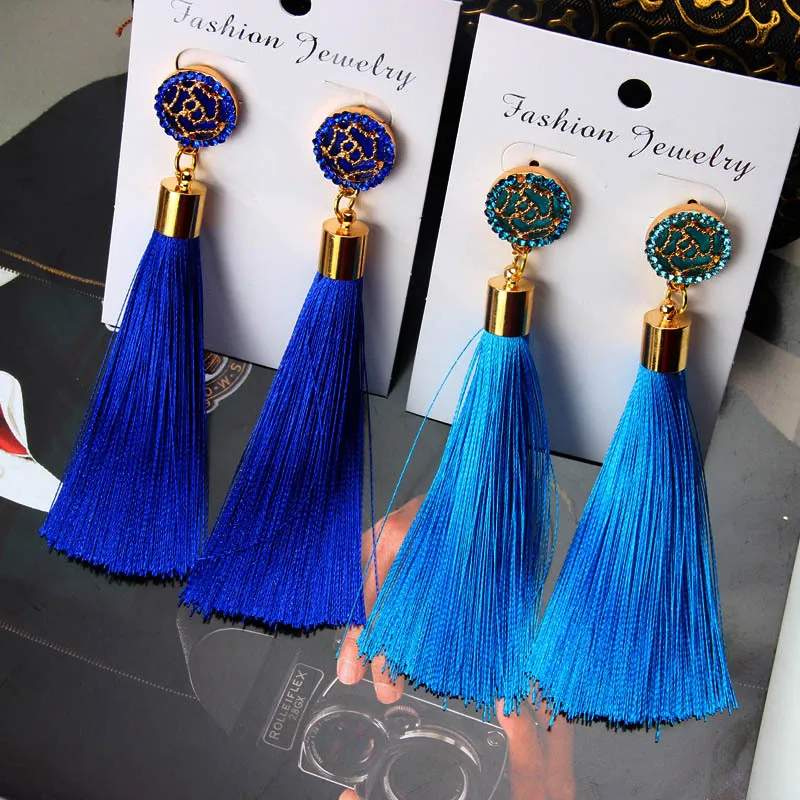 Tassel Earrings Boho Bohemian funny Long pink green black white blue red yellow Earrings for Women Orecchini Oorbellen Kolczyki
Tassel Earrings Boho Bohemian funny Long pink green black white blue red yellow Earrings for Women Orecchini Oorbellen Kolczyki