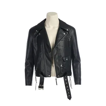 Movie Terminator 2: T800 Cosplay Costumes Terminator Jackets Black PU Leather Jacket Motorcycle Coat fot Men clothing
Movie Terminator 2: T800 Cosplay Costumes Terminator Jackets Black PU Leather Jacket Motorcycle Coat fot Men clothing