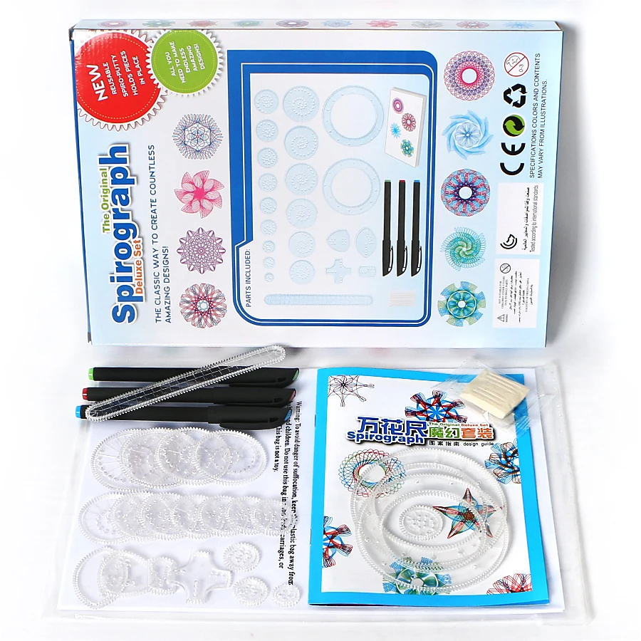 Spirograph Drawing Toys Set Creative Spiral Interlocking Gears Wheel and Colorful Design Pens,Kid's Art Eductional Drawing Toy
Spirograph Drawing Toys Set Creative Spiral Interlocking Gears Wheel and Colorful Design Pens,Kid's Art Eductional Drawing Toy