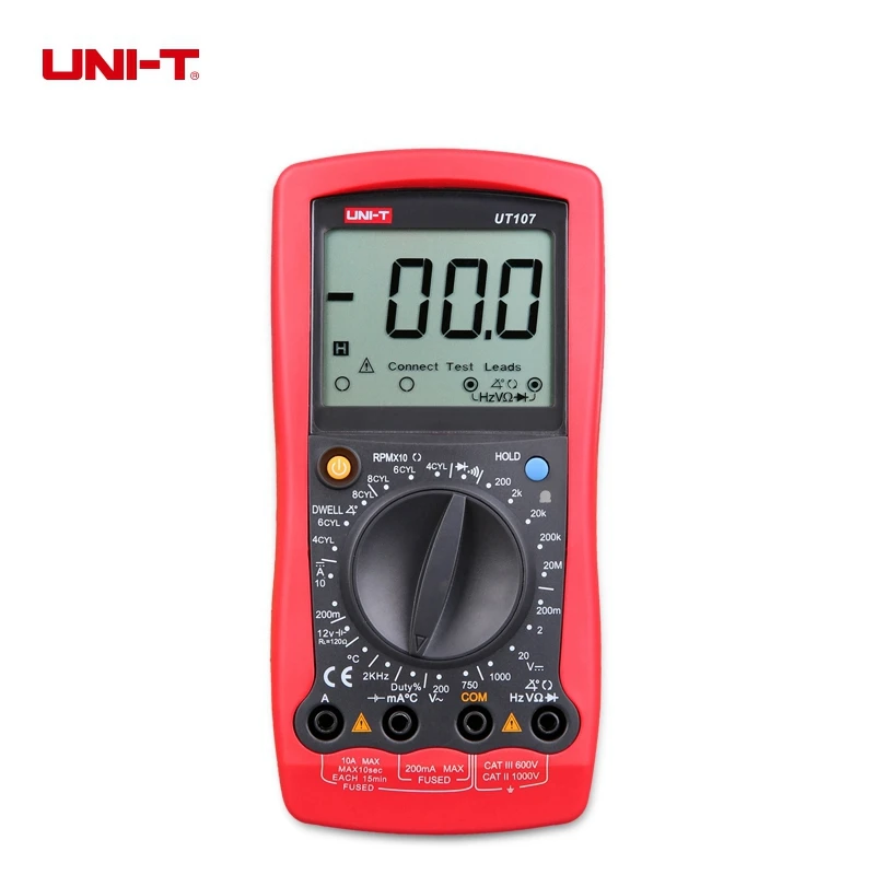 

UNI-T UT107 Handheld Automotive Multimeter AC/DC Voltmeter Resistance Frequency Tester Multipurpose Meter