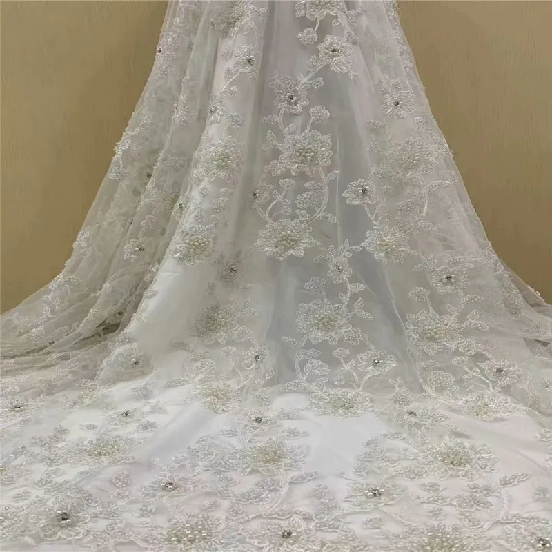 High-end handmade Beaded African Lace fabric New Design french net lace 5Yards Nigerian lace fabric for wedding dressHX1344-1
High-end handmade Beaded African Lace fabric New Design french net lace 5Yards Nigerian lace fabric for wedding dressHX1344-1