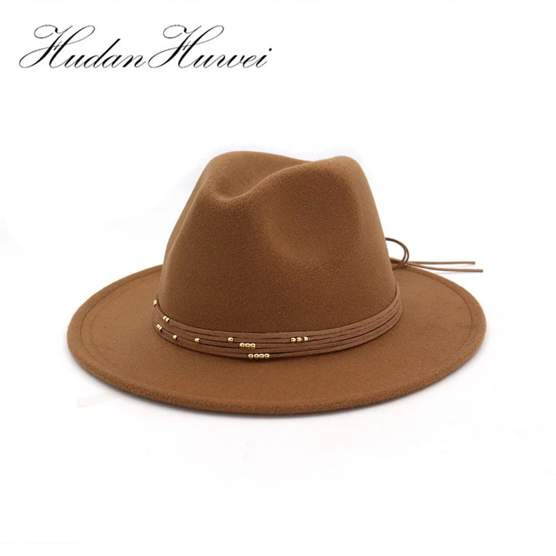 Fashion Wide Flat Brim wool felt Fedoras hats with Ribbon Band jazz trilby formal top hat panama cap Floppy Hat for men women
Fashion Wide Flat Brim wool felt Fedoras hats with Ribbon Band jazz trilby formal top hat panama cap Floppy Hat for men women