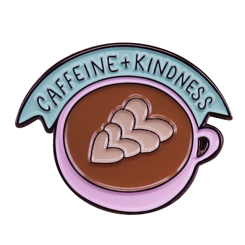 Caffeine & kindness enamel pin pink coffee cup brooch latte art craft badge caffeine addict hostess friends gift
Caffeine & kindness enamel pin pink coffee cup brooch latte art craft badge caffeine addict hostess friends gift