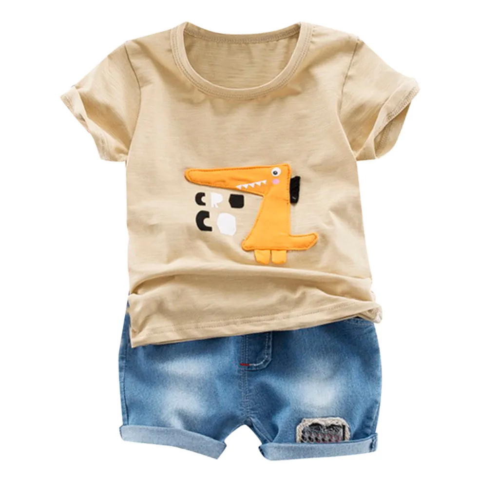 Regular Cotton Summer Fashion Kids Sets For Boys O-neck Short Sleeve Cartoon Dinosaur Shirt + Shorts Children Outfits For Boys
Regular Cotton Summer Fashion Kids Sets For Boys O-neck Short Sleeve Cartoon Dinosaur Shirt + Shorts Children Outfits For Boys