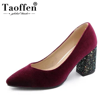 Taoffen Women Plus Size 32-43 Fashion Bling Heels Pumps New Arrival Daily Office Wedding Shoes Woman Autumn Pumps Footwear
Taoffen Women Plus Size 32-43 Fashion Bling Heels Pumps New Arrival Daily Office Wedding Shoes Woman Autumn Pumps Footwear
