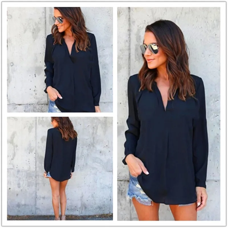 1pc 2019 New Spring V-Neck Long Sleeve Women Tops Casual Loose Shirt Female Chiffon Shirts Plus Size 4XL 5XL
1pc 2019 New Spring V-Neck Long Sleeve Women Tops Casual Loose Shirt Female Chiffon Shirts Plus Size 4XL 5XL