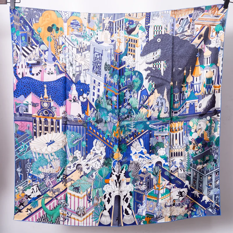 City of animals Print Pure Twill Silk Scarf Big Square Scarves Shawl Match Pashmina High Neck Wear 90x90 Accessory FJ126
City of animals Print Pure Twill Silk Scarf Big Square Scarves Shawl Match Pashmina High Neck Wear 90x90 Accessory FJ126