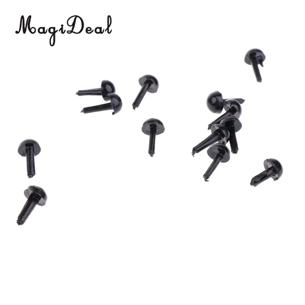 200 Pieces Black Plastic Safety Eyes for Teddy Bear Doll Plush Animal Toys Card Making Home Decor Crafts