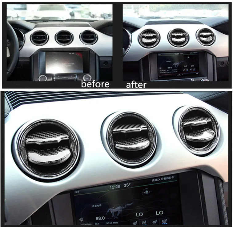 Carbon Fiber Central Air Conditioner Outlet for Ford Mustang AC frame sticker 2015 2016 2017 2018 Auto Accessories
Carbon Fiber Central Air Conditioner Outlet for Ford Mustang AC frame sticker 2015 2016 2017 2018 Auto Accessories