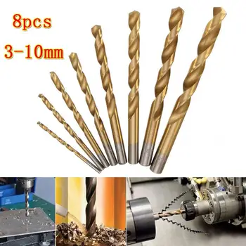 8pcs/lot New Arrival HSS Titanium Coated Twist Drill Bit Set 3-10mm Straight Shank Twist Drill Bit
8pcs/lot New Arrival HSS Titanium Coated Twist Drill Bit Set 3-10mm Straight Shank Twist Drill Bit