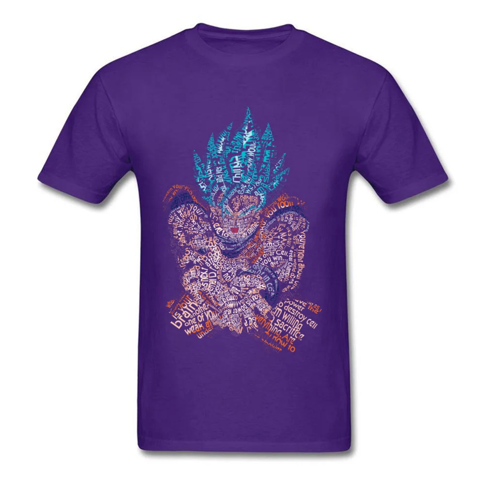 Crewneck Super Blue Kamehameha Cotton Fabric Men's T Shirt Design Short Sleeve Tees Fashion Printed Clothing Shirt Super Blue Kamehameha purple