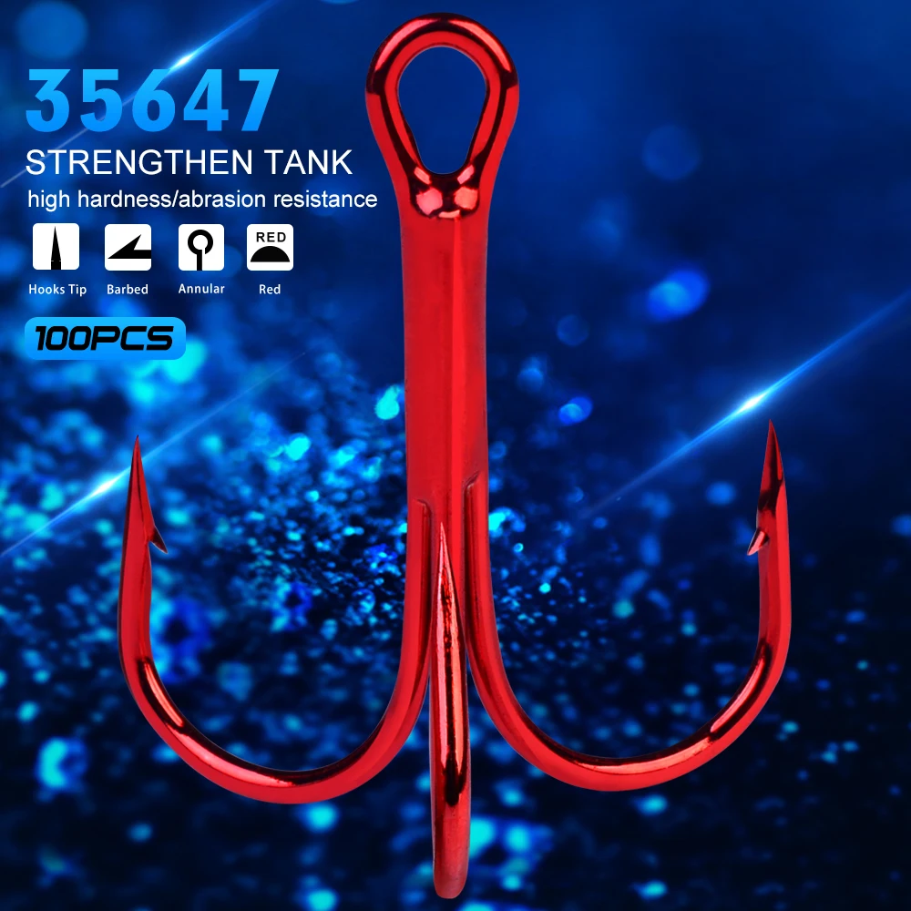 100pc FishHook PRO BEROS Brand Fishing Hook High Carbon Steel Treble Hook Fishing Tackle Round Bent Treble Saltwater Bass 2#-10#
100pc FishHook PRO BEROS Brand Fishing Hook High Carbon Steel Treble Hook Fishing Tackle Round Bent Treble Saltwater Bass 2#-10#