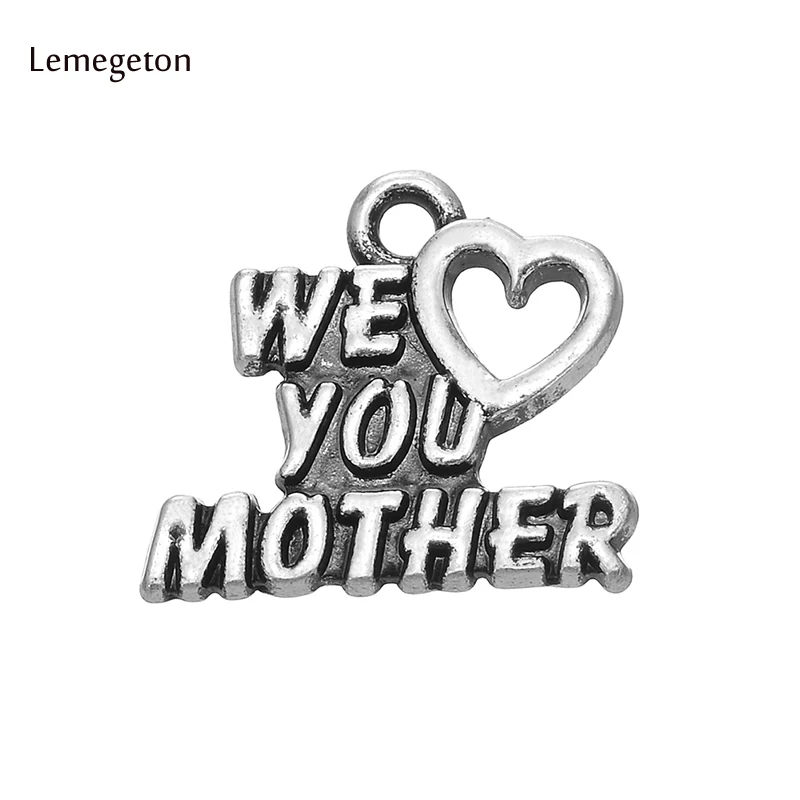 Lemegeton 15pcs We Love You Mother Charm Pendant for Necklace Bracelets Heart Accessories Jewelry for Mother's Day Gift
Lemegeton 15pcs We Love You Mother Charm Pendant for Necklace Bracelets Heart Accessories Jewelry for Mother's Day Gift