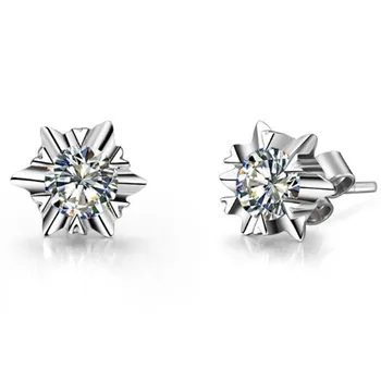 Snow Flake Style Sterling White Gold 14K Fine Jewelry Earrings 0.6CT/Piece Simulate Diamond Women Wedding Stud Earrings 
Snow Flake Style Sterling White Gold 14K Fine Jewelry Earrings 0.6CT/Piece Simulate Diamond Women Wedding Stud Earrings