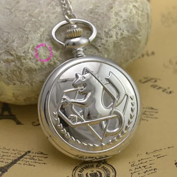 

Fullmetal Alchemist Pocket Watch necklace women Cosplay Edward Elric with Chain Anime Boys Gift New Silver Tone lady girl hot