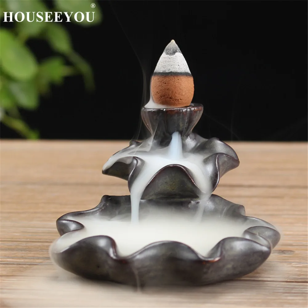HOUSEEYOU Small Lotus Backflow Incense Burner Ceramic Buddha Stick Waterfall Incense Holder Aromatherapy Censer Home Decors
HOUSEEYOU Small Lotus Backflow Incense Burner Ceramic Buddha Stick Waterfall Incense Holder Aromatherapy Censer Home Decors