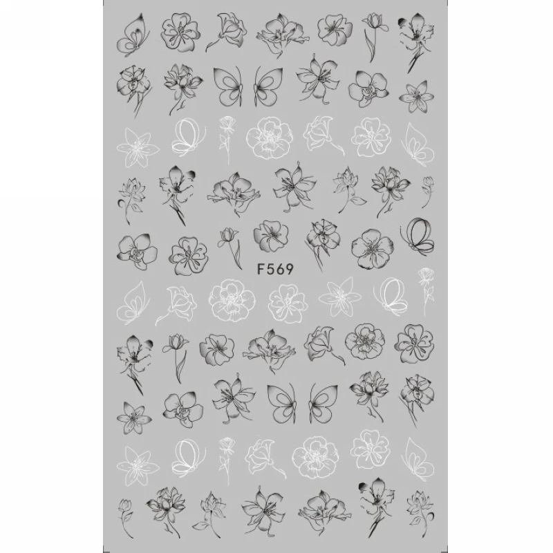 SUPER THIN SELF ADHESIVE 3D NAIL ART NAIL SLIDER STICKER BLACK WHITE TROPICAL PLANT VINTAGE FLORID PATTERN BEE F554-563
SUPER THIN SELF ADHESIVE 3D NAIL ART NAIL SLIDER STICKER BLACK WHITE TROPICAL PLANT VINTAGE FLORID PATTERN BEE F554-563