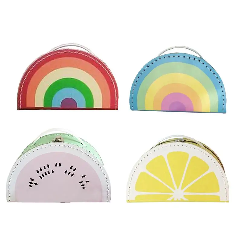 Cute Rainbow Watermelon Multi-Function Small Suitcase Toy Storage Box Cargo Fruit Vintage Travelers Mini Suitcases For Kids
Cute Rainbow Watermelon Multi-Function Small Suitcase Toy Storage Box Cargo Fruit Vintage Travelers Mini Suitcases For Kids