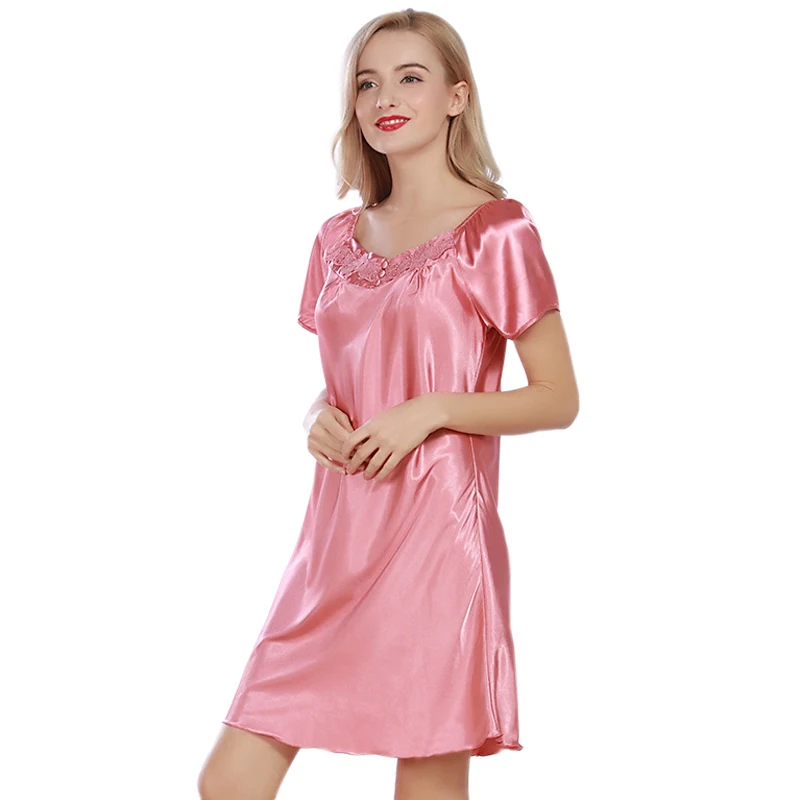 Women Leisure Nightgowns Faux Silk 2017 New Ladies Summer Silky Night Sleepdress Female Feminino Sleep Lounge SQ308
Women Leisure Nightgowns Faux Silk 2017 New Ladies Summer Silky Night Sleepdress Female Feminino Sleep Lounge SQ308