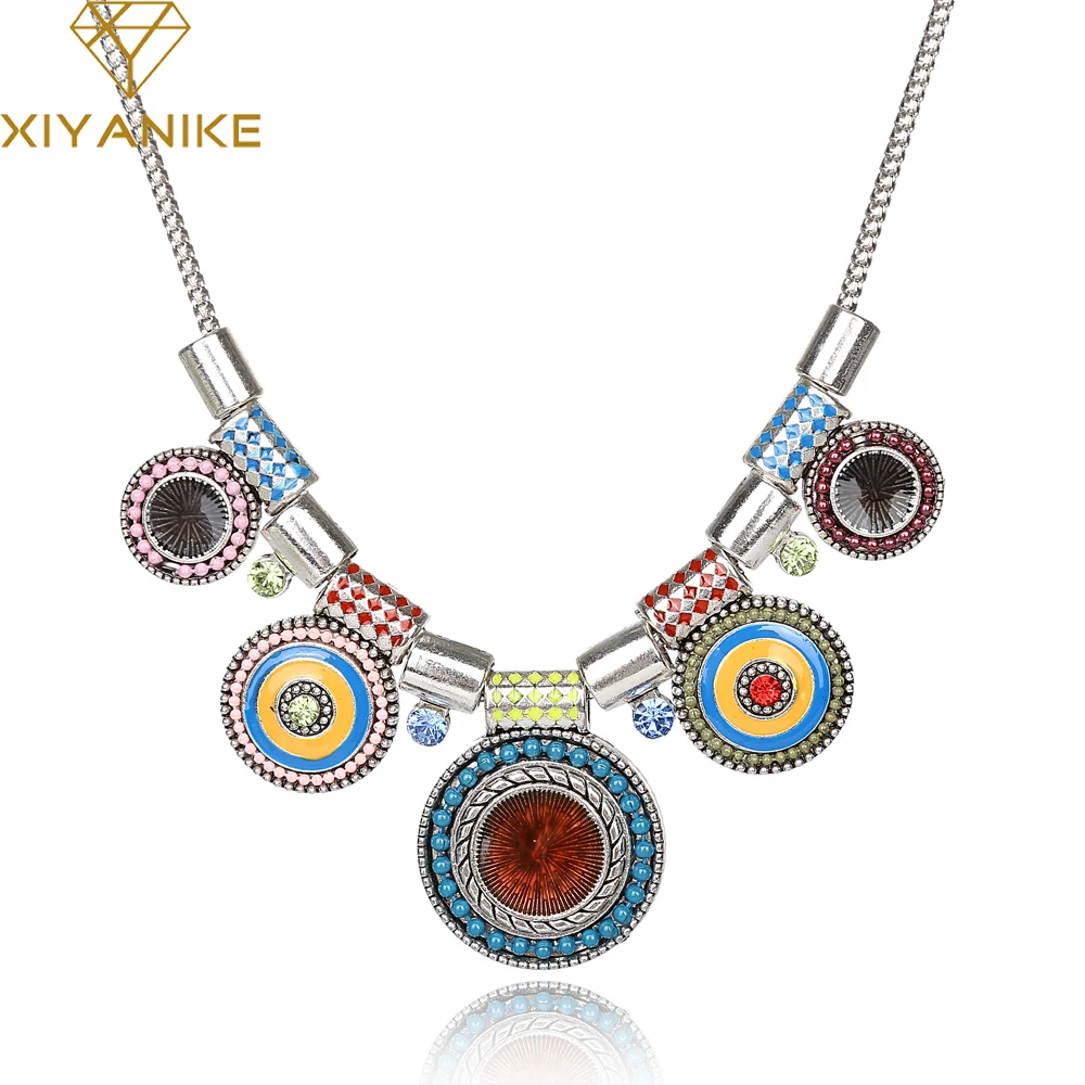Choker Necklace Fashion Ethnic Collares Vintage Silver Plated Colorful Bead Pendant Statement Necklace For Women Jewelry N142
Choker Necklace Fashion Ethnic Collares Vintage Silver Plated Colorful Bead Pendant Statement Necklace For Women Jewelry N142