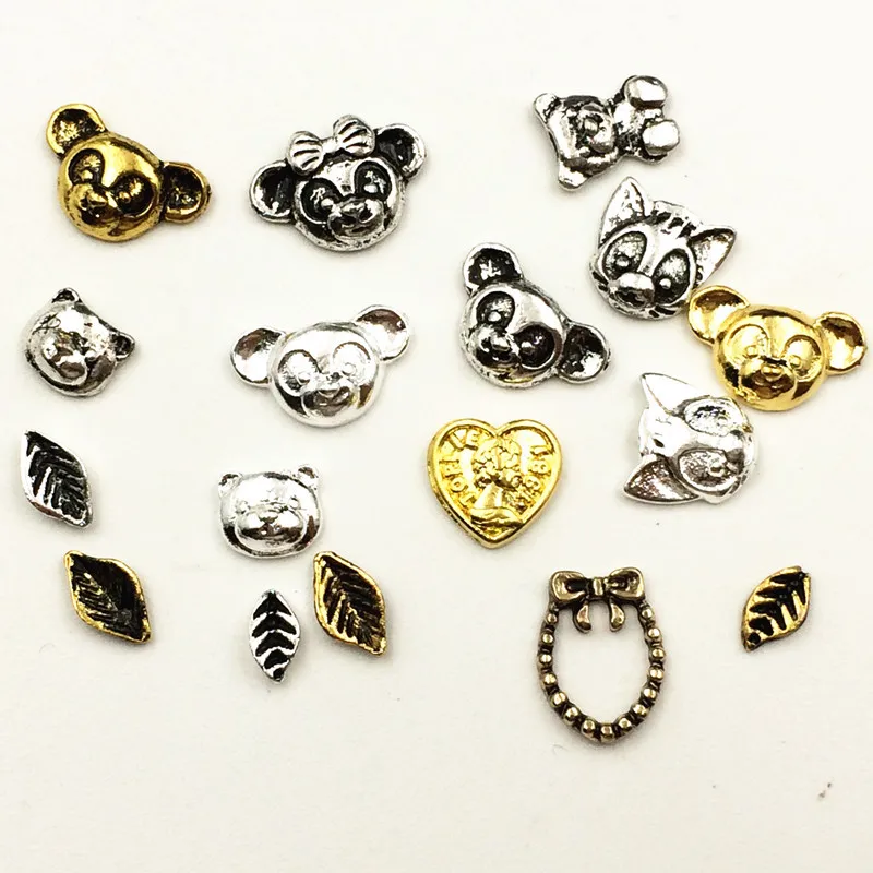 10pcs/bag Retro Kawaii Cat Mouse Bear Leaf Heart Japan New 3D Nail Art Deco Metal Nail Sticker DIY Charm Nail Tools
10pcs/bag Retro Kawaii Cat Mouse Bear Leaf Heart Japan New 3D Nail Art Deco Metal Nail Sticker DIY Charm Nail Tools