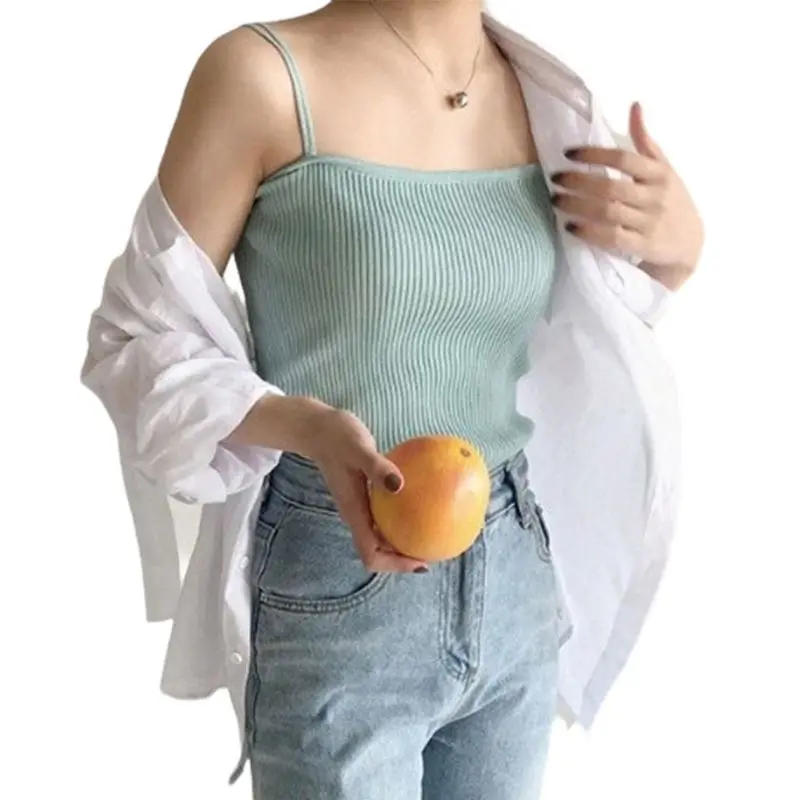 Korean Minimalist Women Sleeveless Ribbed Knit Vest Double Spaghetti Straps Plain Solid Color Camisole Casual Slim Tube Tank Top
Korean Minimalist Women Sleeveless Ribbed Knit Vest Double Spaghetti Straps Plain Solid Color Camisole Casual Slim Tube Tank Top