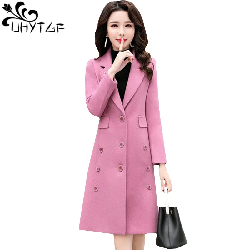 UHYTGF 3XL Plus size outerwear Female fashion Winter Wool jacket Lapel single-breasted temperament slim ladies Woolen jacket1180
UHYTGF 3XL Plus size outerwear Female fashion Winter Wool jacket Lapel single-breasted temperament slim ladies Woolen jacket1180