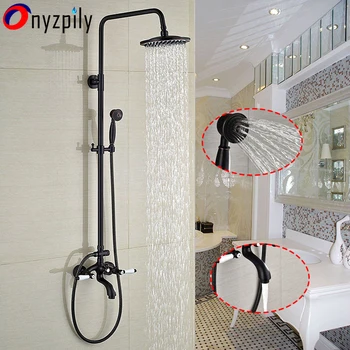 Oil Rubbed Bronze Chrome Brushed Nickel Hot&Cold Water Bathroom Shower Faucet Set 8" Rain Shower Head + Hand Spray Mixer Tap
Oil Rubbed Bronze Chrome Brushed Nickel Hot&Cold Water Bathroom Shower Faucet Set 8" Rain Shower Head + Hand Spray Mixer Tap