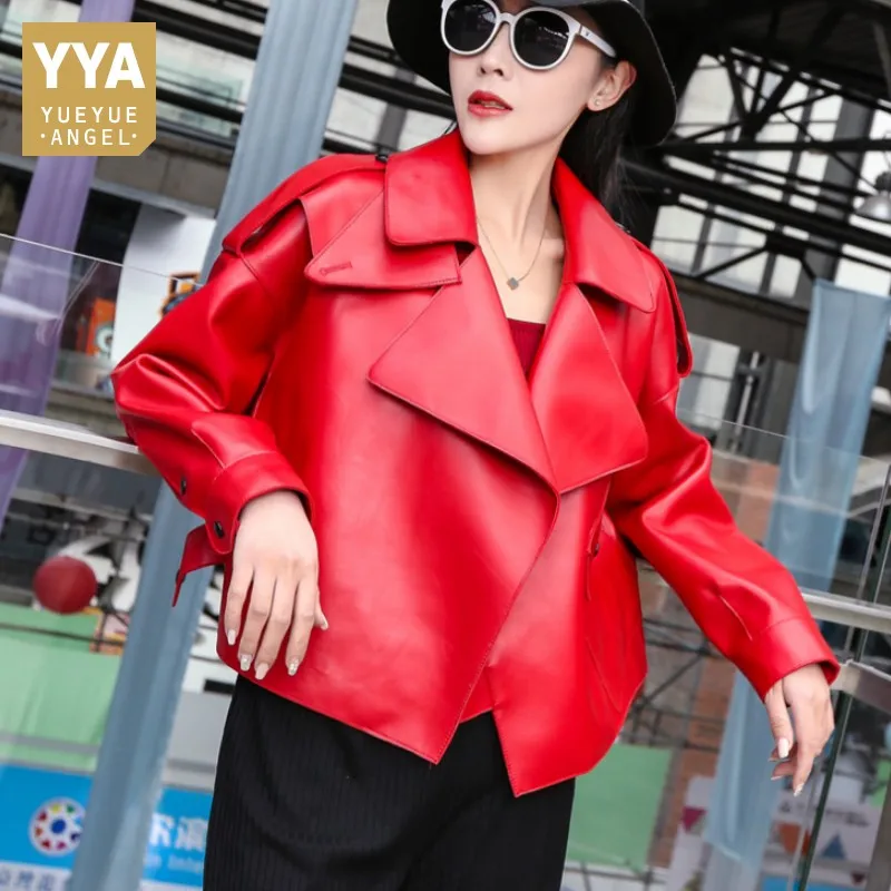 Top Brand Women Short Loose 100% Natural Leather Jacket Luxury Overcoat Female Buckle Boyfriend Moto Biker Genuine Leather Coat
Top Brand Women Short Loose 100% Natural Leather Jacket Luxury Overcoat Female Buckle Boyfriend Moto Biker Genuine Leather Coat