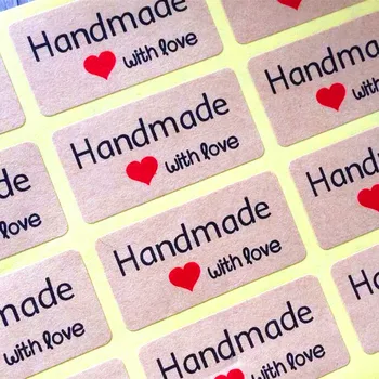 120pcs NEW handmade with Love package seal label products Nice Kraft paper Heart Adhesive Baking Seal Sticker
120pcs NEW handmade with Love package seal label products Nice Kraft paper Heart Adhesive Baking Seal Sticker