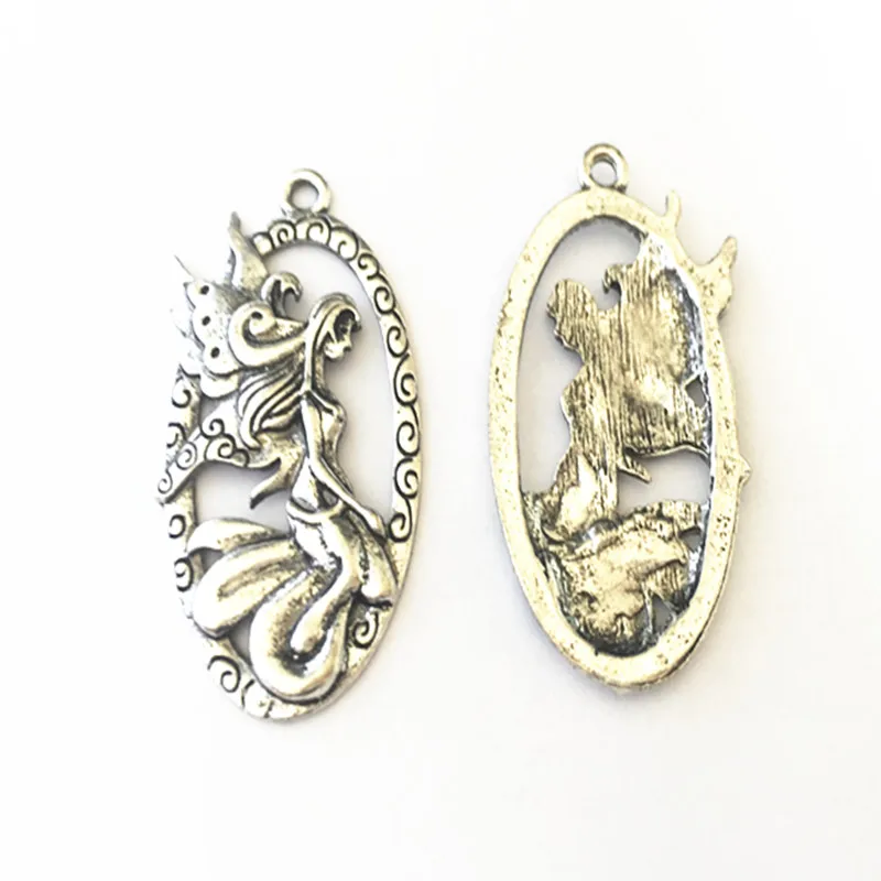 26mmx47mm antique silver beauty head Pendant Charms necklace pendant mini connector accessories 5pcs/lot | Украшения и аксессуары
