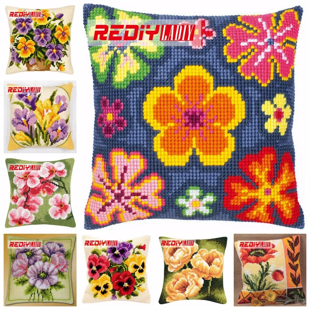 LADIY Cross Stitch Cushion Cover Acrylic Yarn for Embroidery Chair Cushions Pre-Printed Canvas Flowers Decorative Pillow Case
LADIY Cross Stitch Cushion Cover Acrylic Yarn for Embroidery Chair Cushions Pre-Printed Canvas Flowers Decorative Pillow Case
