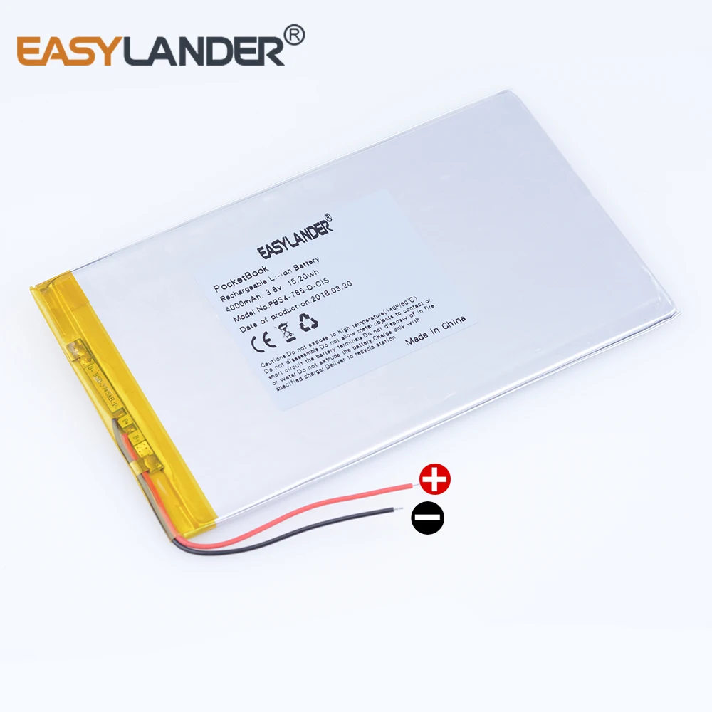 

3.8V 4000mAh 15.2wh Rechargeable Li-Polymer Li-ion Battery For GPS Tablet PC PocketBook surf 4M POWER BANK MODEL PBS4-785-D-CIS