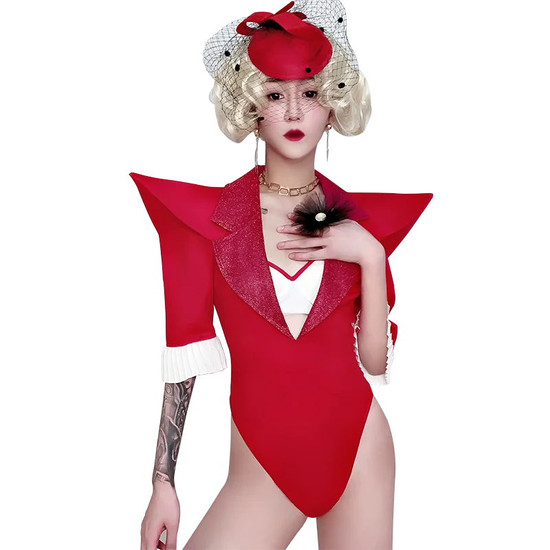 Stage Costumes Red DS Costume For Women Nightclub Jumpsuit GOGO Dance DJ Performance Leading Dance Costumes Stage Wear BL1480
Stage Costumes Red DS Costume For Women Nightclub Jumpsuit GOGO Dance DJ Performance Leading Dance Costumes Stage Wear BL1480
