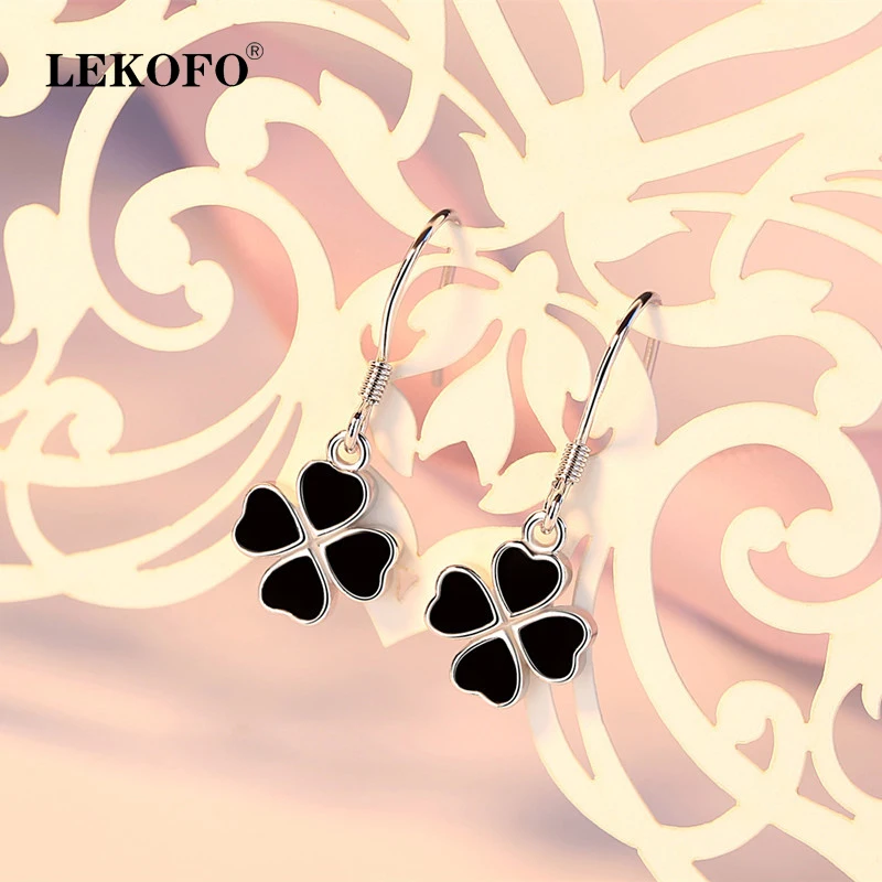 LEKOFO New Four-Leaf Clover Long Tassel Drop Earrings Women Fashion Jewelry 925 Sterling Silver Dangle Earrings
LEKOFO New Four-Leaf Clover Long Tassel Drop Earrings Women Fashion Jewelry 925 Sterling Silver Dangle Earrings