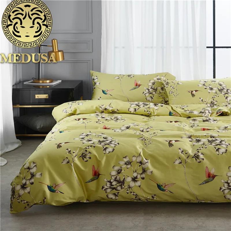 Medusa 60s egyptian cotton sateen birds Bedding set 4pcs king queen size duvet cover flat sheet pillow cases
Medusa 60s egyptian cotton sateen birds Bedding set 4pcs king queen size duvet cover flat sheet pillow cases