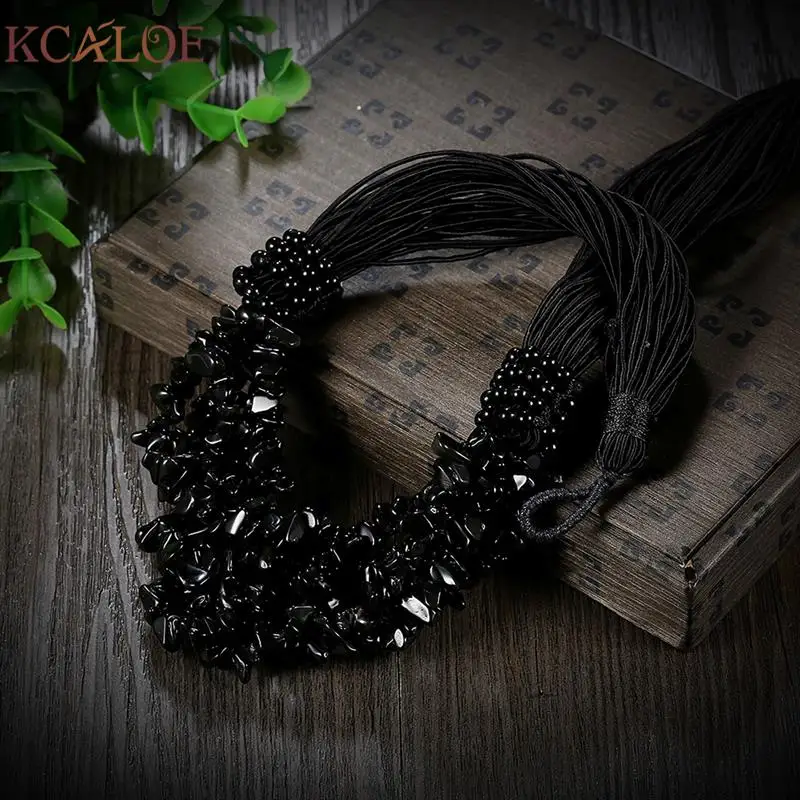 KCALOE Black Natural Crystal Chokers Necklaces For Women Collier Black Rope Chain Fine Jewelry Statement Necklace 2017
KCALOE Black Natural Crystal Chokers Necklaces For Women Collier Black Rope Chain Fine Jewelry Statement Necklace 2017