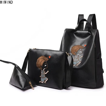3pcs/Set 2017 NEW Fashion Backpack Women Soft PU Leather Backpack Rucksack Leisure Student School bag feminine backpack T1371
3pcs/Set 2017 NEW Fashion Backpack Women Soft PU Leather Backpack Rucksack Leisure Student School bag feminine backpack T1371