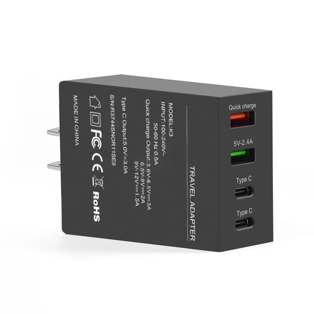 Itian K3 QC3.0 50W Power Adapter Wall Fast Charger 4 Outputs US / EU PLUG 2A converter and 2 Type-C interfaces micro USB Cable Itian K3 QC3.0 50W Power Adapter Wall Fast Charger 4 Outputs US / EU PLUG 2A converter and 2 Type-C interfaces micro USB Cable<br><br>Aliexpress